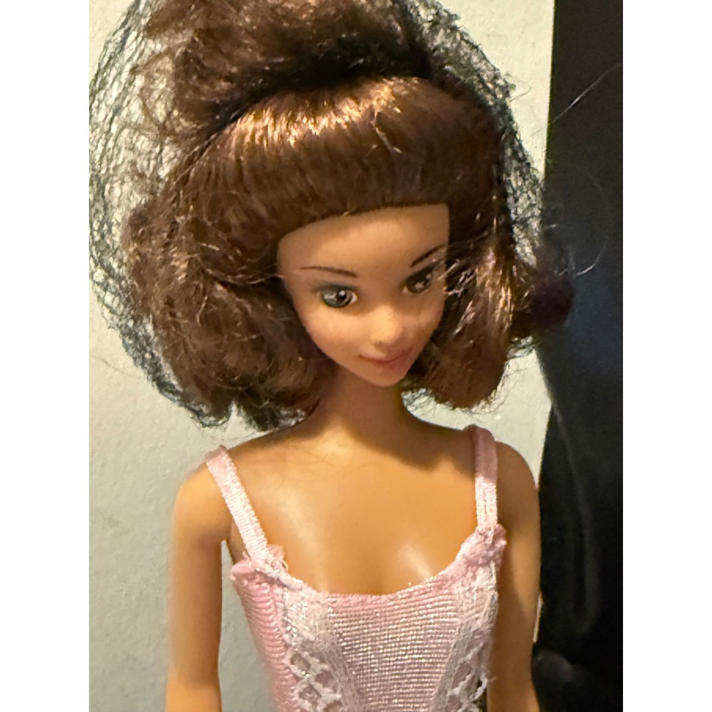 Vintage Mattel Barbie Doll 1966 Body Brunette Pink Lace Bodysuit Collectible - Picture 2 of 6